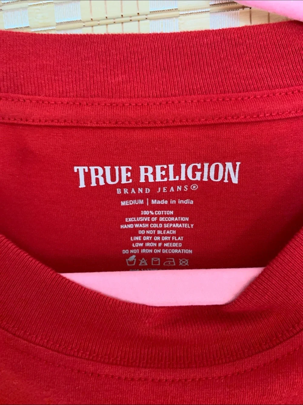 True Religion Red Crewneck Tee with White Logo